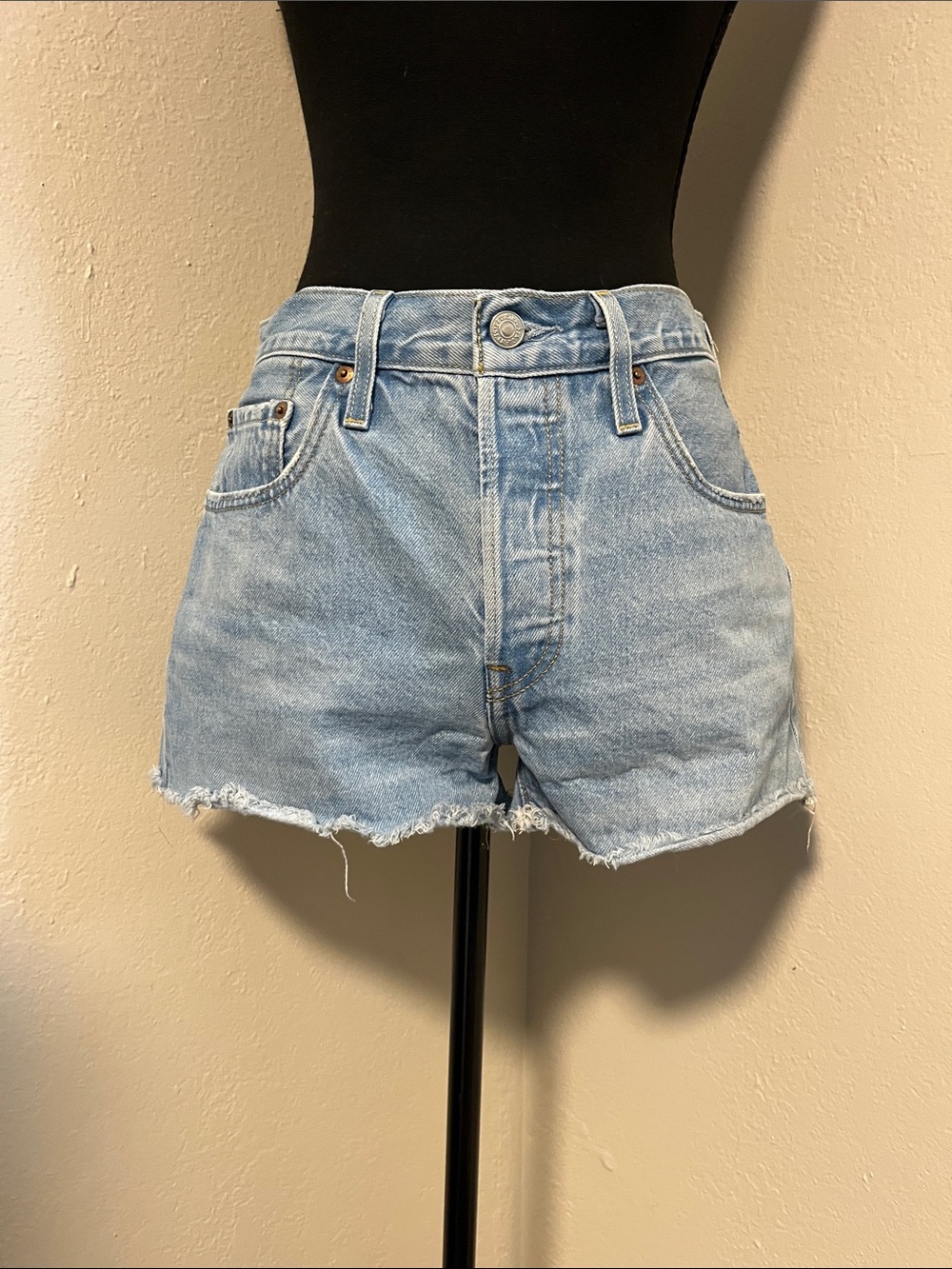 Levi's 501 Light Blue Cutoff Denim Shorts-Size 27